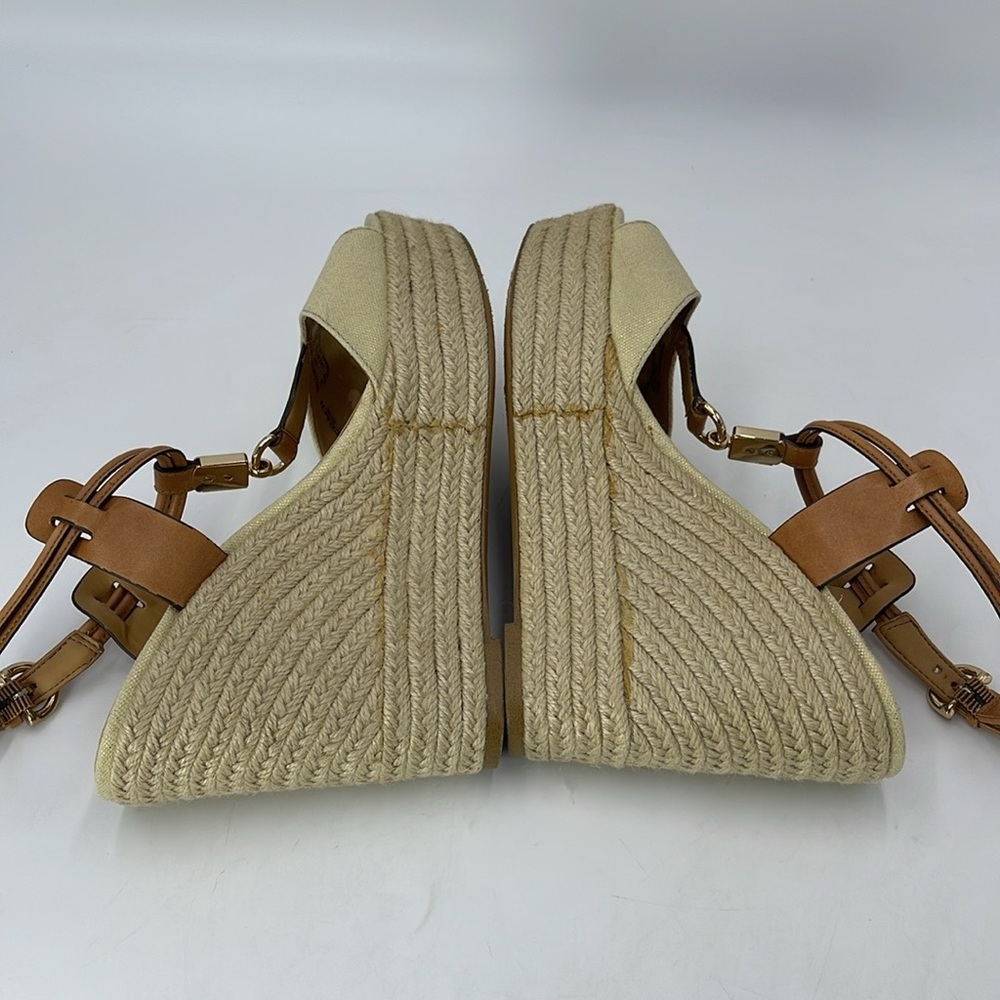 Coach Beige Espadrille Wedges Size 8.5 B - Picture 7 of 9